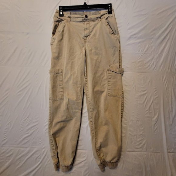 Arizona Jeans Co Boys Khaki  Elastic Waist Cargo Pants Size 7 - Picture 2 of 13